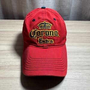 Vintage Virtis Corona Extra Baseball Cap Mens‎ OS Red Adjustable Strapback Hat